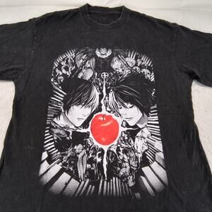 Death Note Anime Graphic Short Sleeve Crew Neck T-Shirt Mens Size XL Black